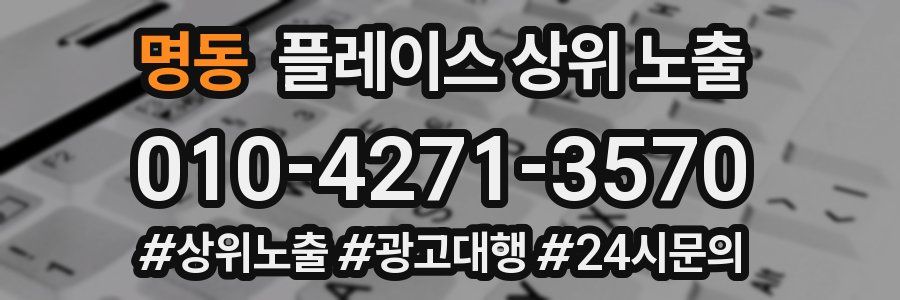 명동 플레이스 상위 노출