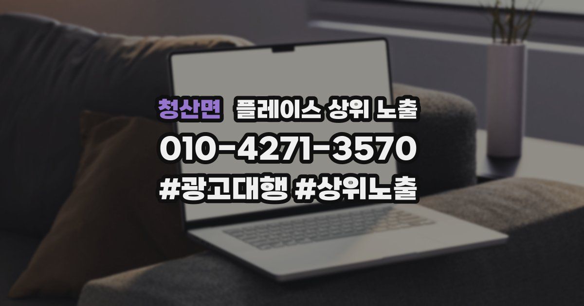 청산면 플레이스 상위 노출