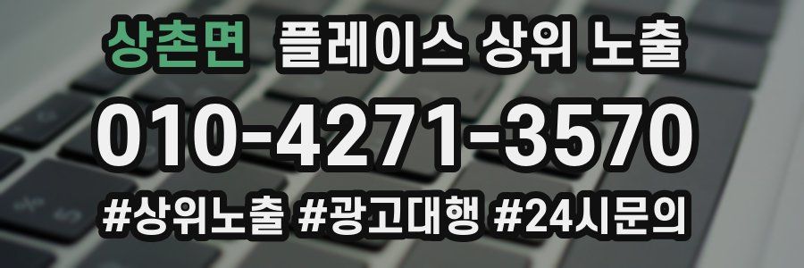 상촌면 플레이스 상위 노출