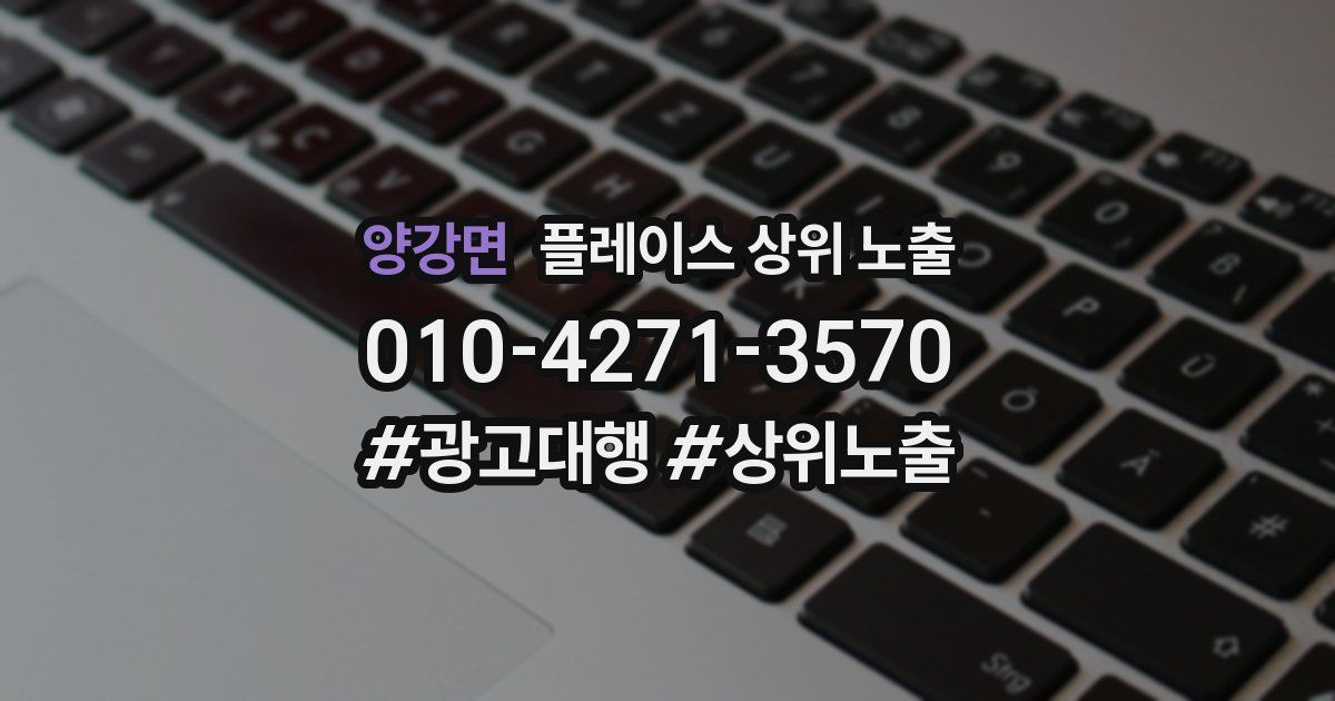 양강면 플레이스 상위 노출