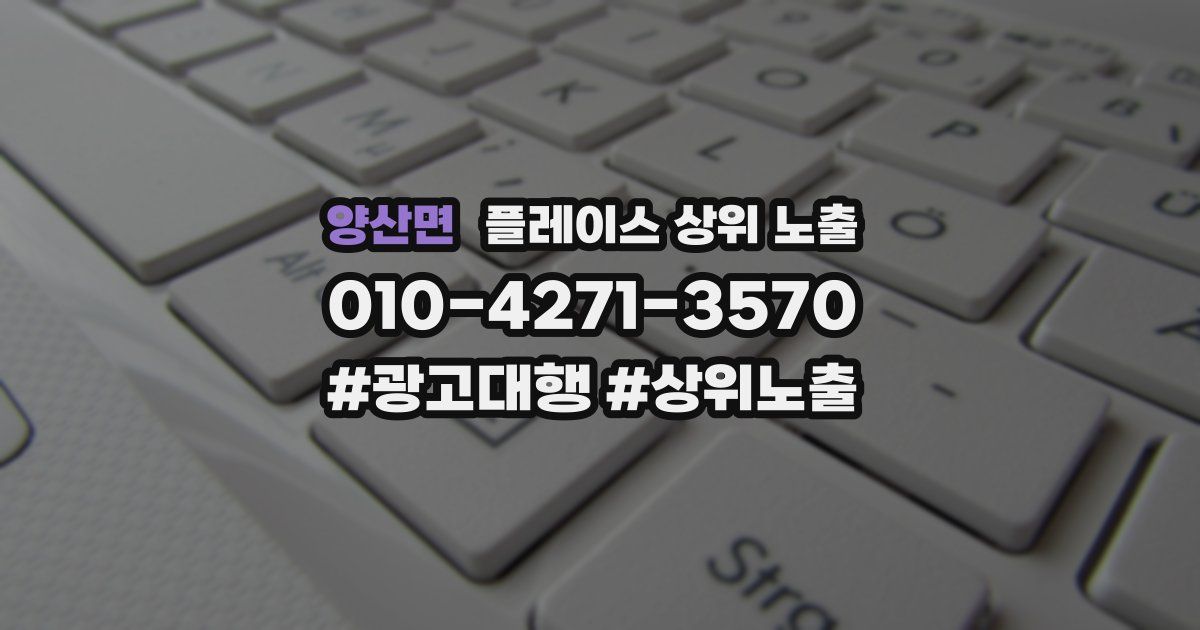 양산면 플레이스 상위 노출