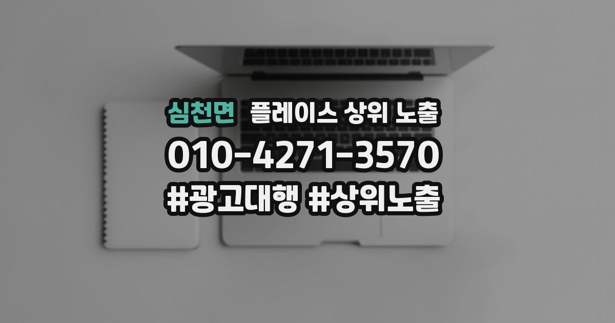심천면 플레이스 상위 노출