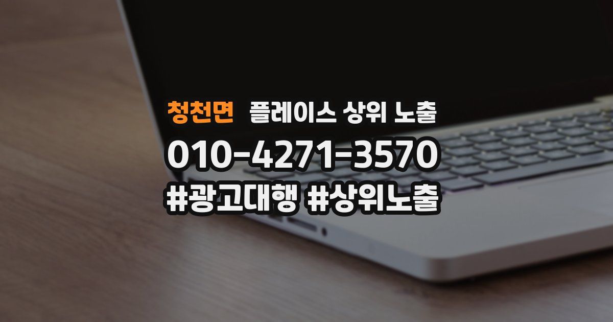청천면 플레이스 상위 노출