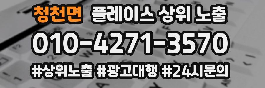 청천면 플레이스 상위 노출