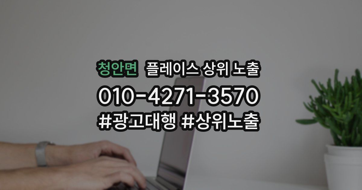 청안면 플레이스 상위 노출
