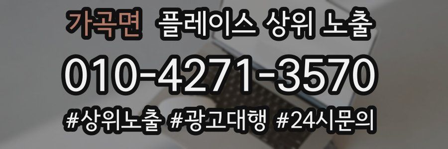 가곡면 플레이스 상위 노출