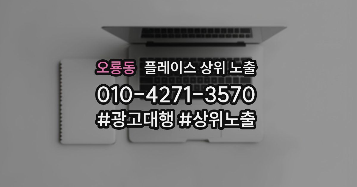 오룡동 플레이스 상위 노출