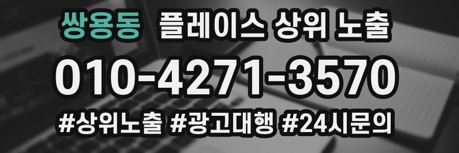 쌍용동 플레이스 상위 노출