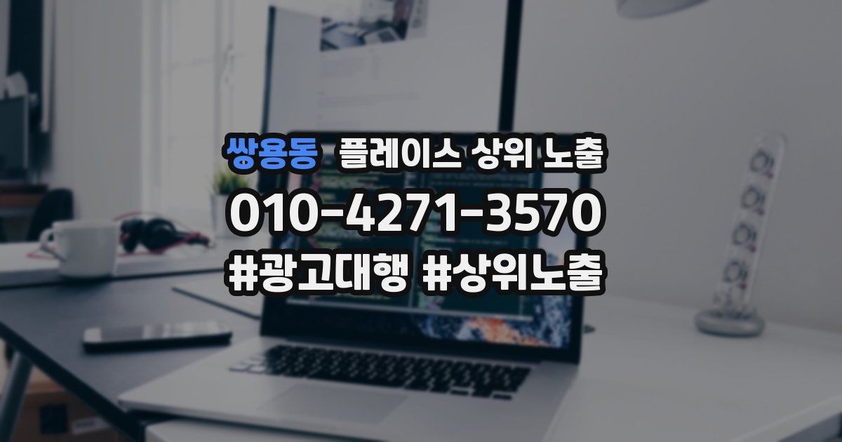 쌍용동 플레이스 상위 노출