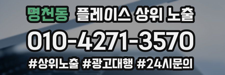 명천동 플레이스 상위 노출