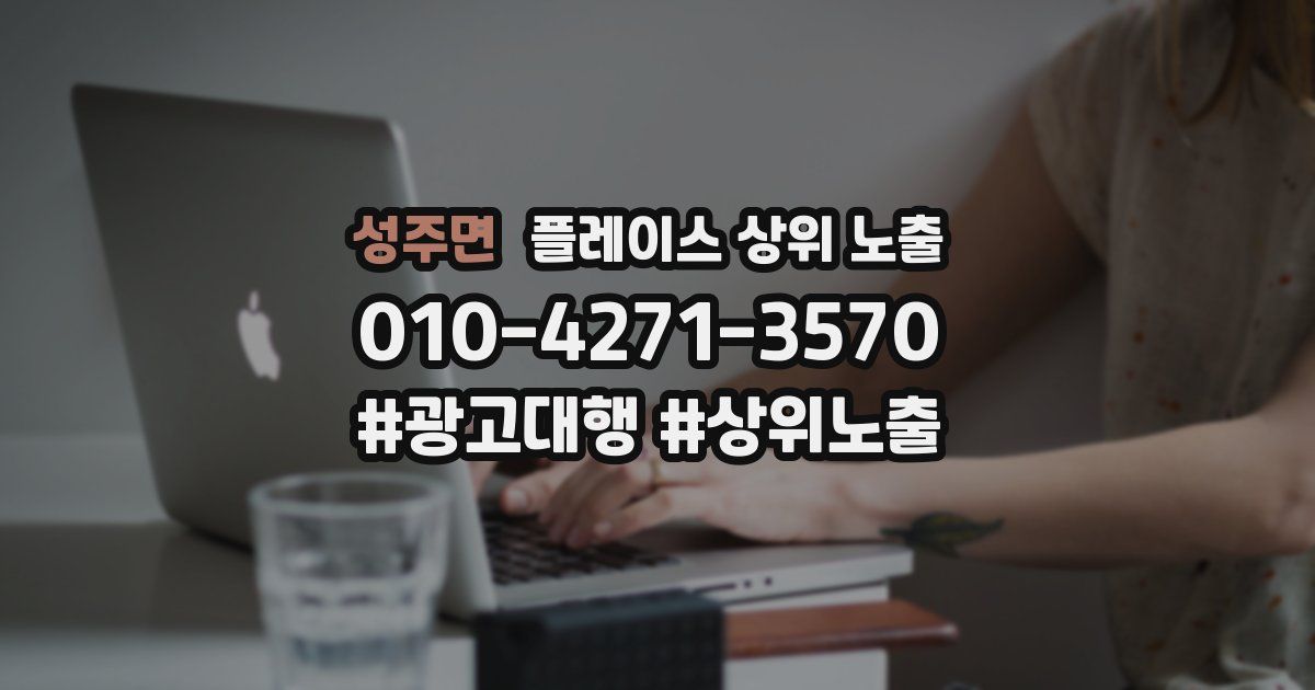 성주면 플레이스 상위 노출