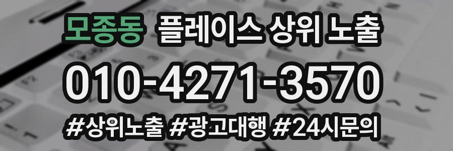 모종동 플레이스 상위 노출
