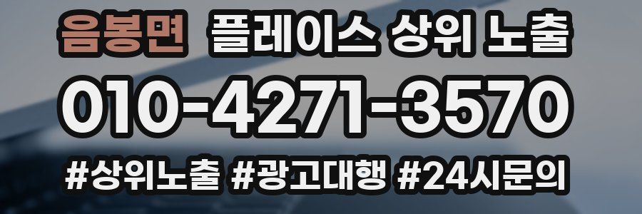 음봉면 플레이스 상위 노출