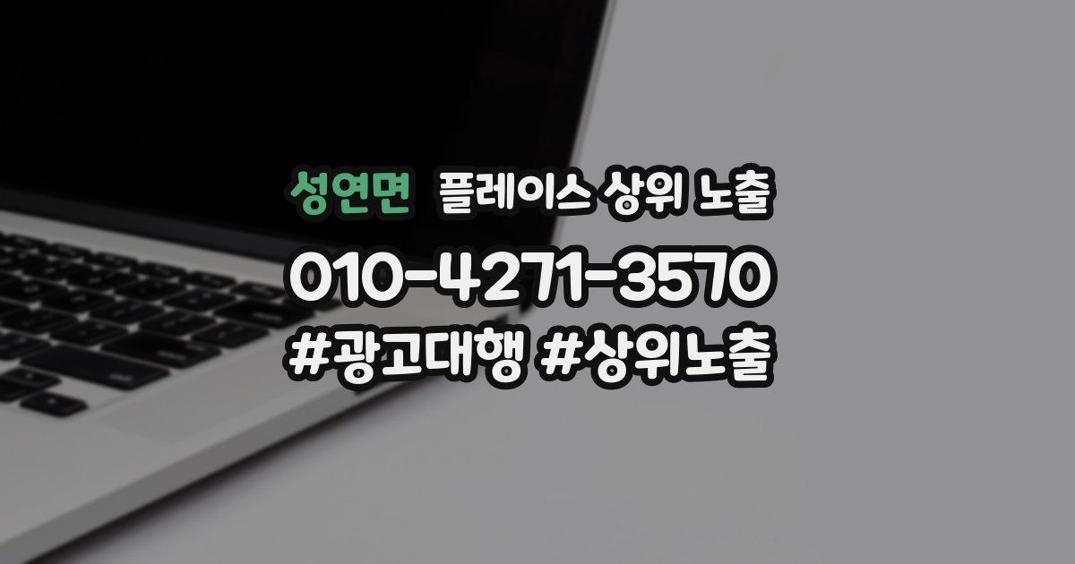 성연면 플레이스 상위 노출