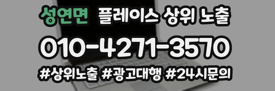 성연면 플레이스 상위 노출
