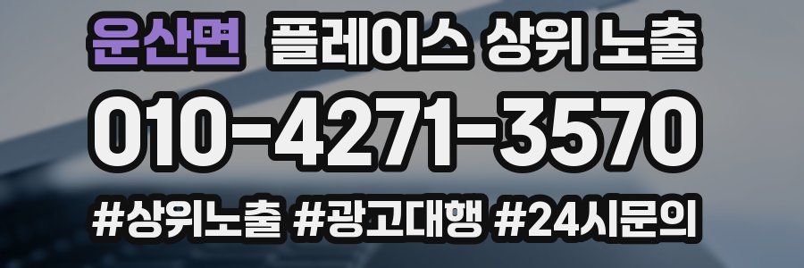 운산면 플레이스 상위 노출