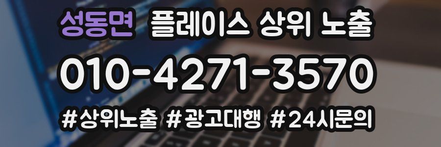 성동면 플레이스 상위 노출