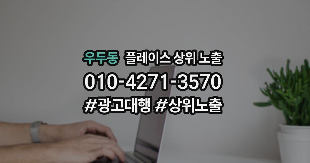 우두동 플레이스 상위 노출