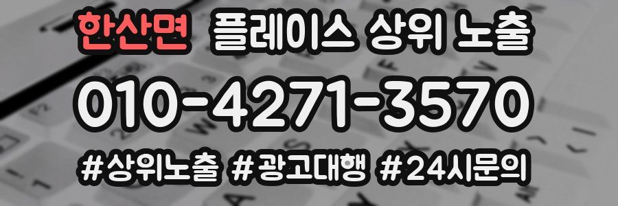 한산면 플레이스 상위 노출
