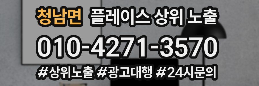 청남면 플레이스 상위 노출