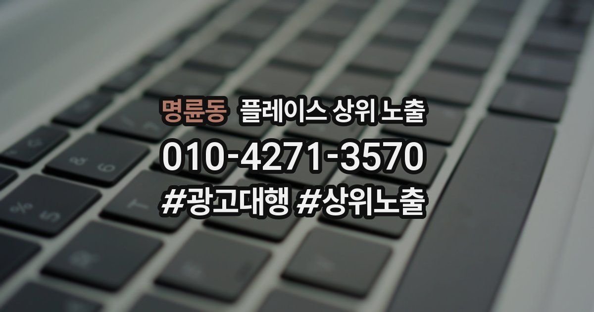 명륜동 플레이스 상위 노출