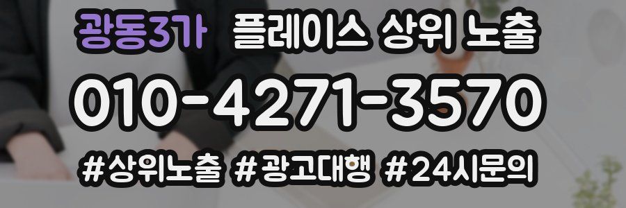 광동3가 플레이스 상위 노출