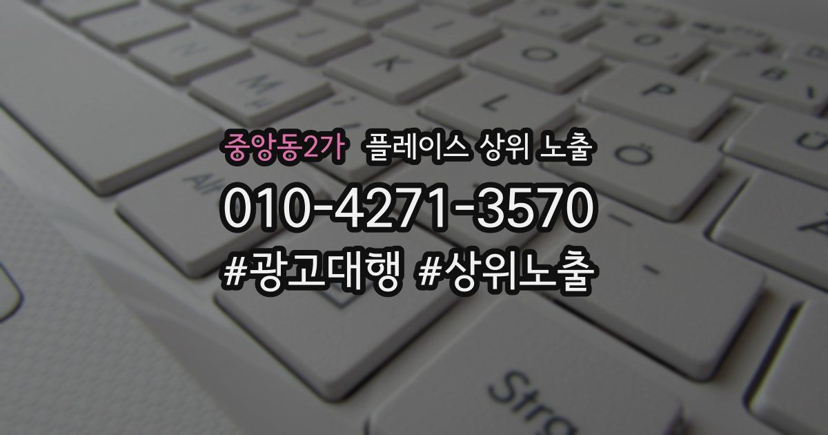 중앙동2가 플레이스 상위 노출