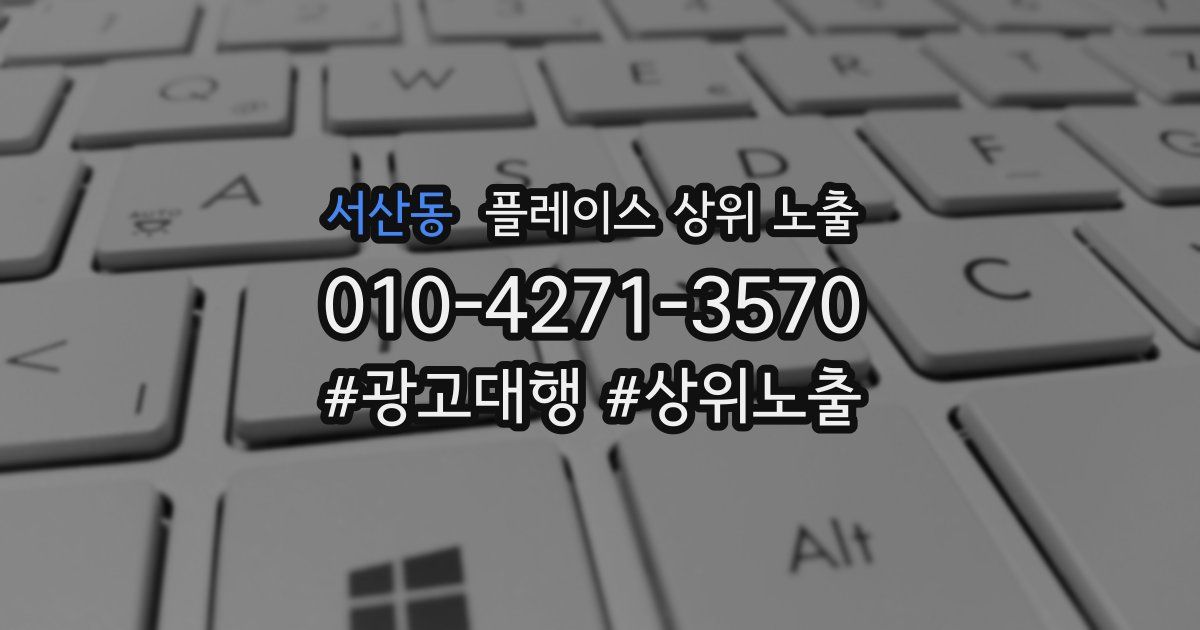 서산동 플레이스 상위 노출