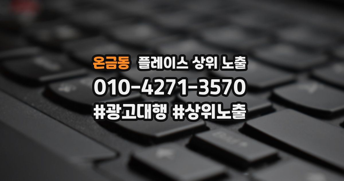 온금동 플레이스 상위 노출