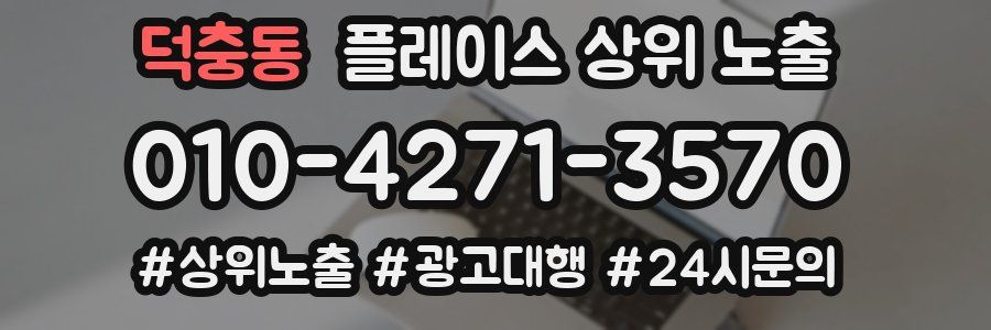 덕충동 플레이스 상위 노출