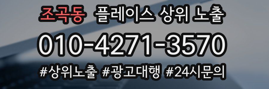 조곡동 플레이스 상위 노출