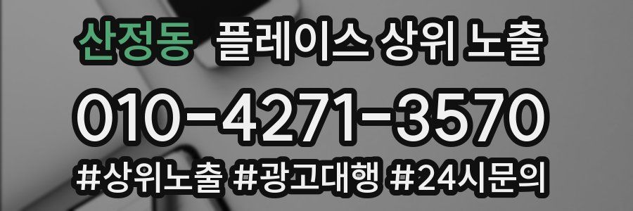 산정동 플레이스 상위 노출