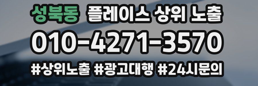 성북동 플레이스 상위 노출