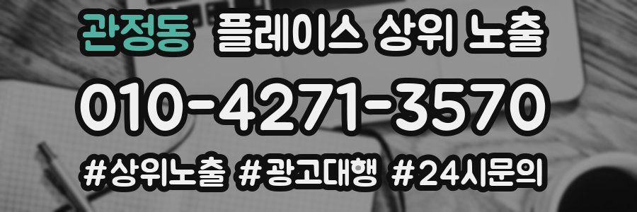 관정동 플레이스 상위 노출