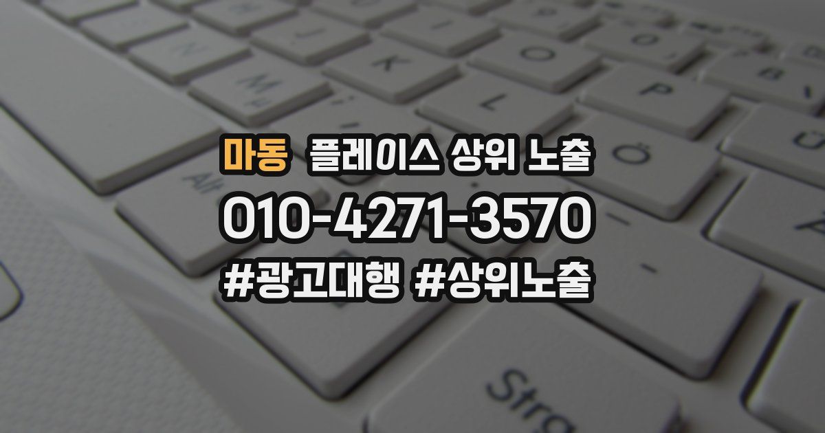 마동 플레이스 상위 노출