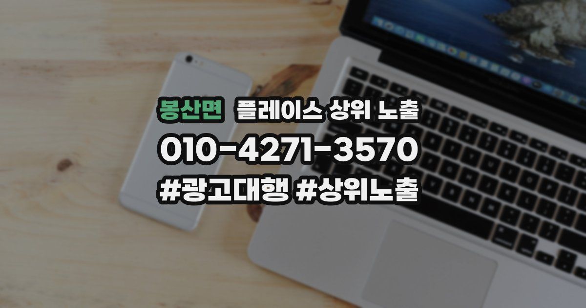 봉산면 플레이스 상위 노출