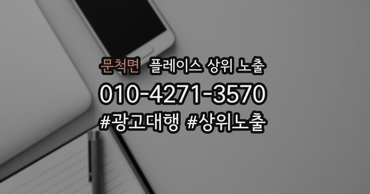 문척면 플레이스 상위 노출