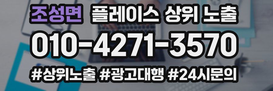 조성면 플레이스 상위 노출