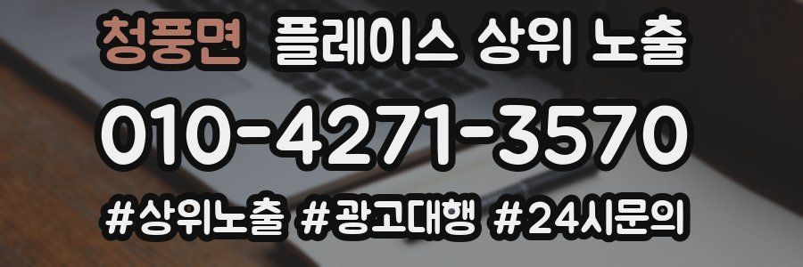 청풍면 플레이스 상위 노출