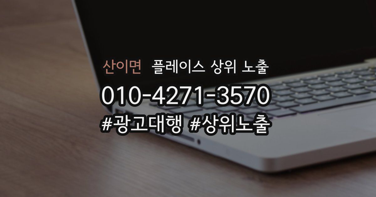 산이면 플레이스 상위 노출