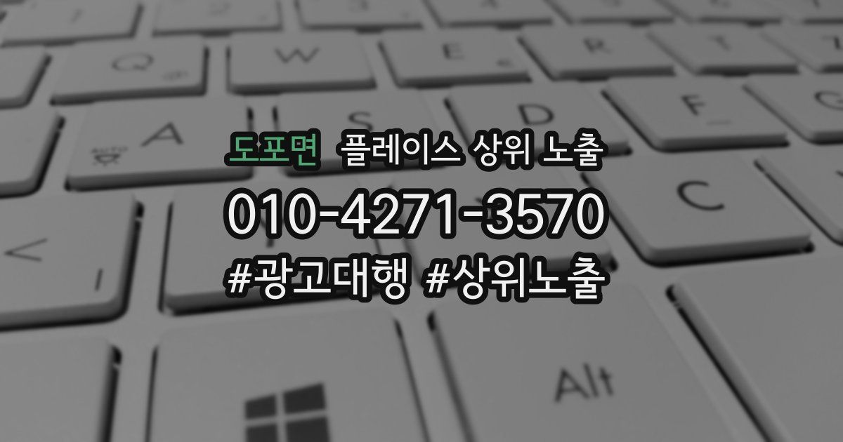 도포면 플레이스 상위 노출