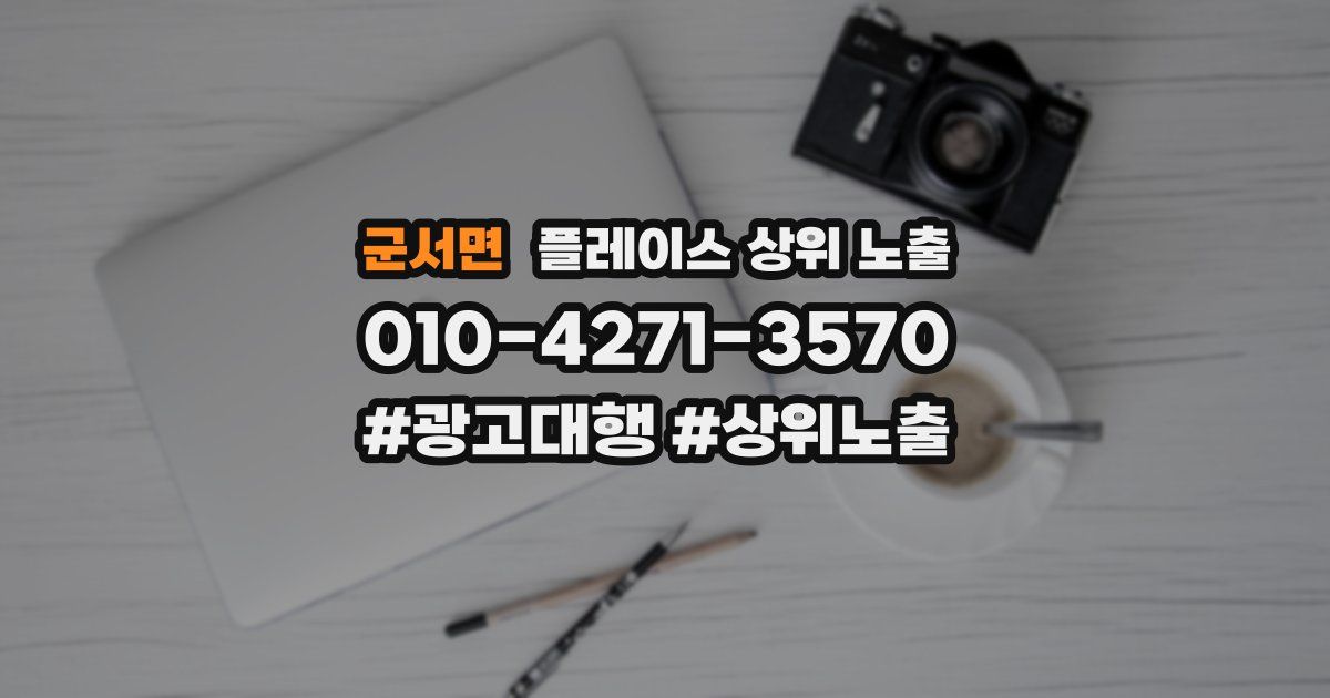 군서면 플레이스 상위 노출