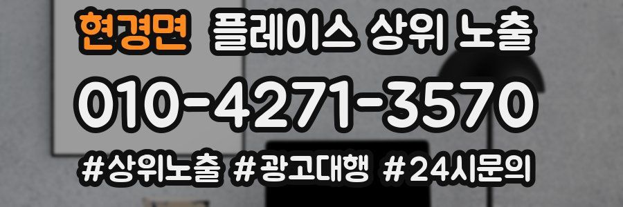 현경면 플레이스 상위 노출