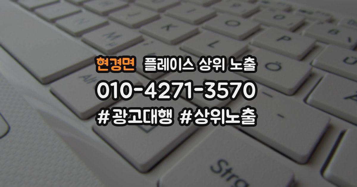 현경면 플레이스 상위 노출