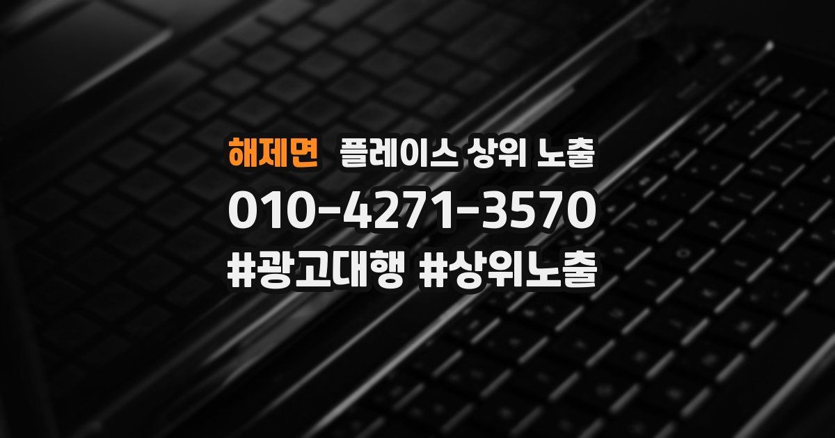 해제면 플레이스 상위 노출