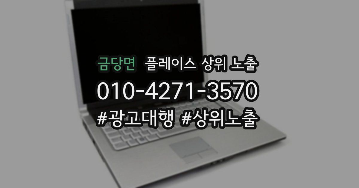 금당면 플레이스 상위 노출