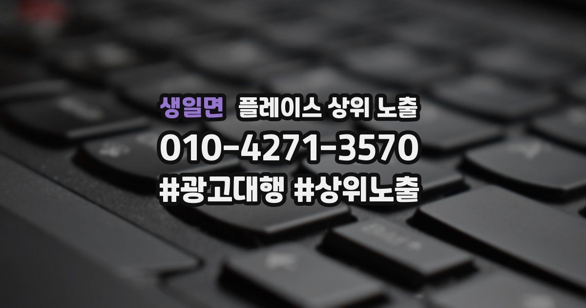 생일면 플레이스 상위 노출