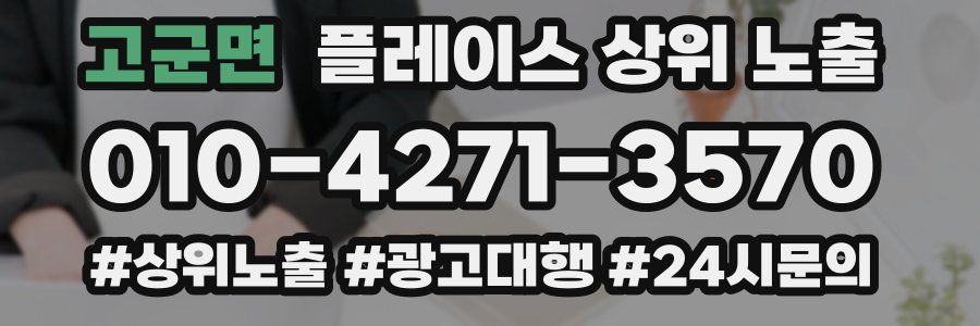 고군면 플레이스 상위 노출