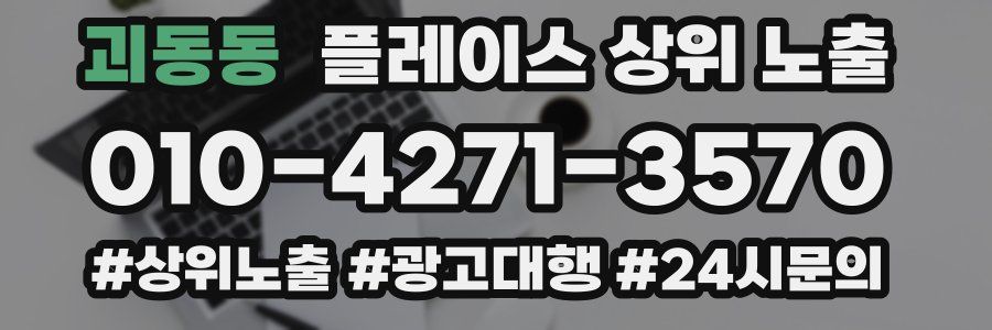 괴동동 플레이스 상위 노출