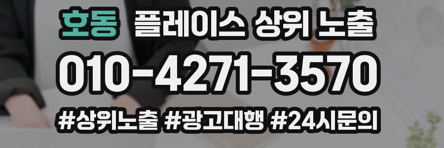 호동 플레이스 상위 노출